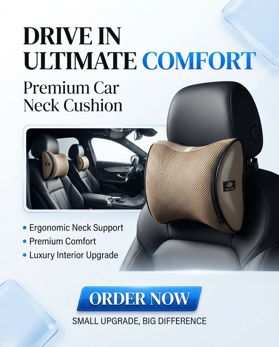 Car Neck Rest Cushions Pvc Material U Shape 01 Pc/Set Coffee/Beige Poly Bag Pack (China)
