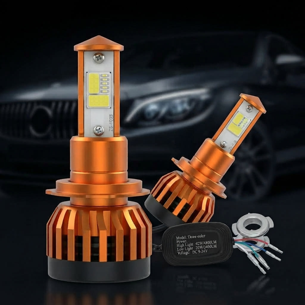 Car Led Head Light Bulbs Csp H4 White + Yellow + Blue + Red (04 Colour) Colour Box Pack (China) 300W