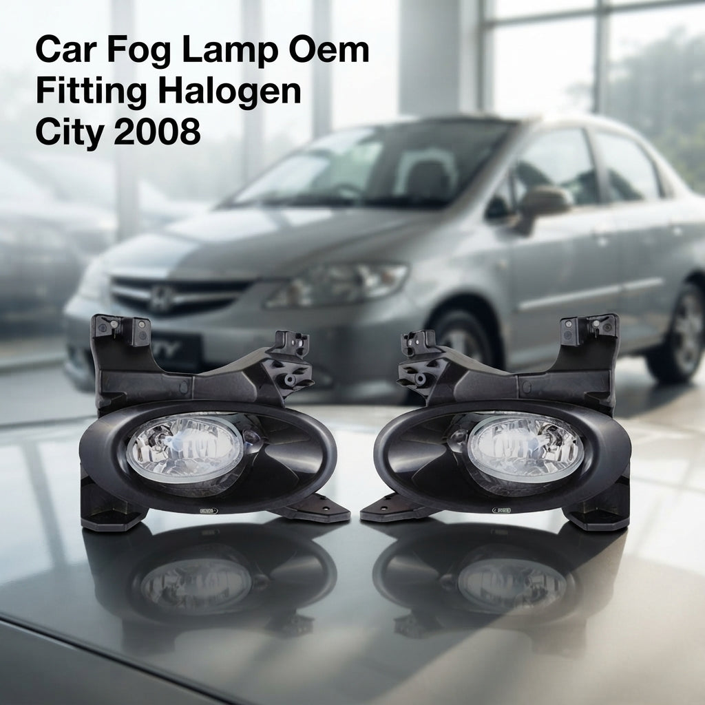 Car Fog Lamp Korealite Oem Fitting Halogen Honda City 2008 Metal Housing Glass Lens Clear Lens Full Chrome Kl-7867 (China)