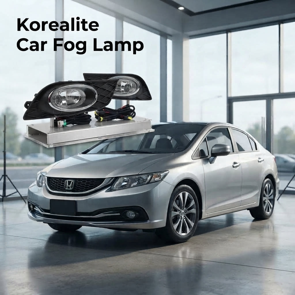 Car Fog Lamp Korealite Oem Fitting Halogen Honda Civic 2015 Metal Housing Glass Lens Clear Lens Black/Dala (China)