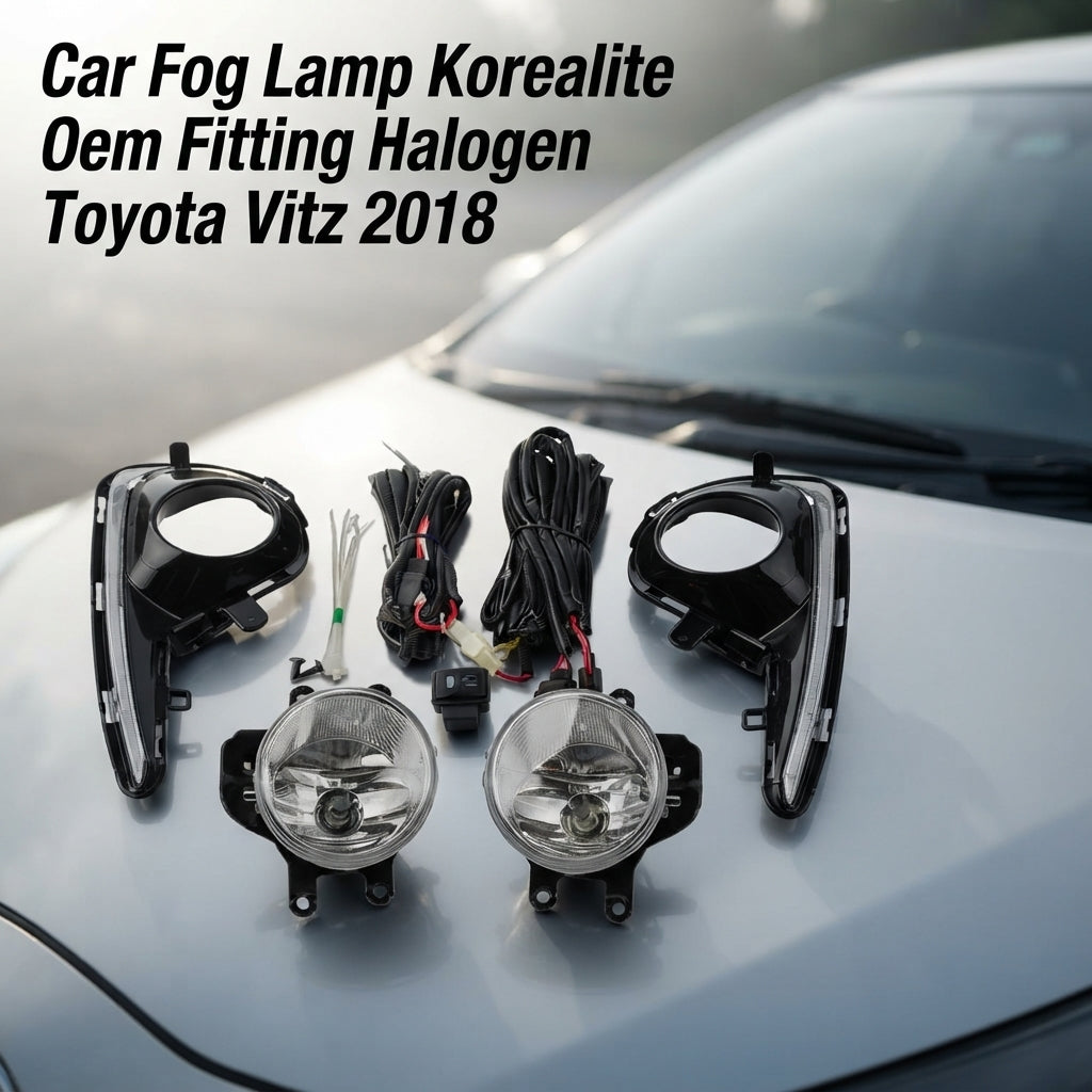 Car Fog Lamp Dlaa Oem Fitting Halogen Toyota Vitz 2015 Metal Housing Glass Lens Clear Lens Black/Chrome Ty-521 (China)