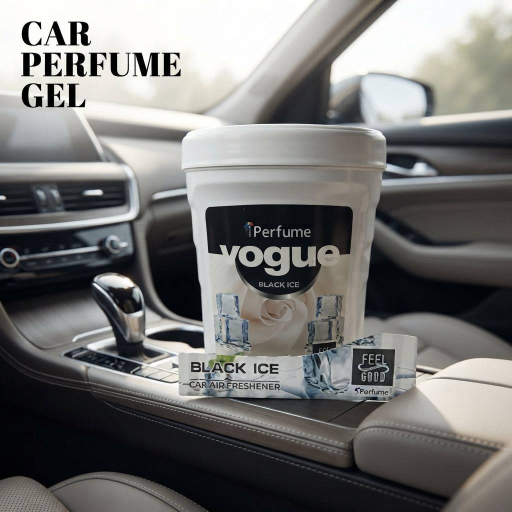 Car Perfume Plastic Can Gel Vogue White Housing Black Ice Blister Pack Ip-1122 (China)