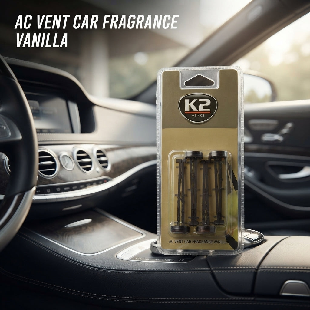 Car Perfume A/C Vent Clip K2 Yellow/Black Housing Vanilla Blister Pack Fy-1904 (China)