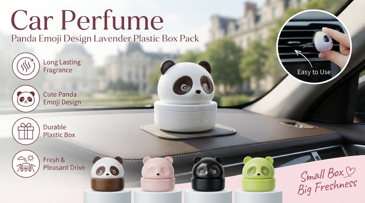 Car Perfume Panda Emoji Design Peach Plastic Box Pack (China)