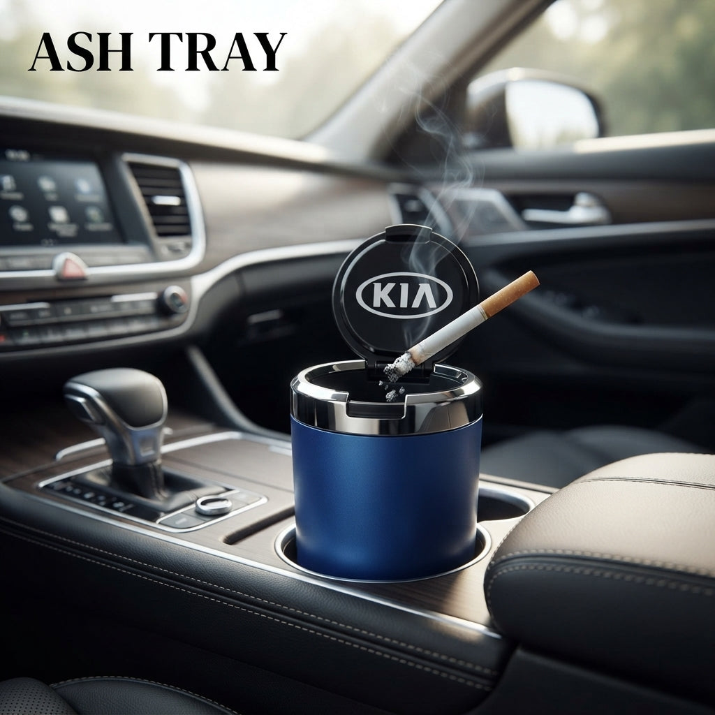 Car Ash Tray With Led Mix Colours Premium Quality Large Size Kia Logo (China)