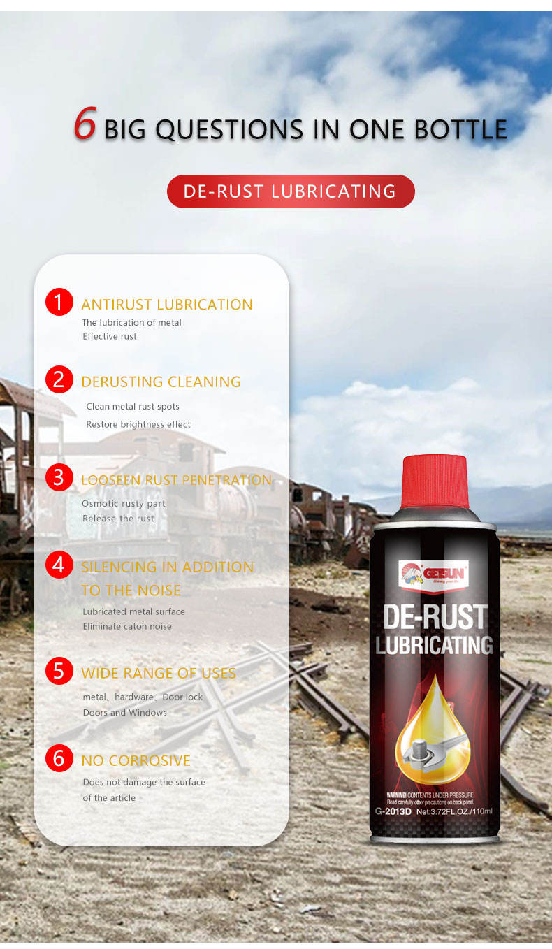 Anti Rust Lubricant Getsun Tin Can Pack 450Ml De-Rust Lubricanting G-2013 (China)