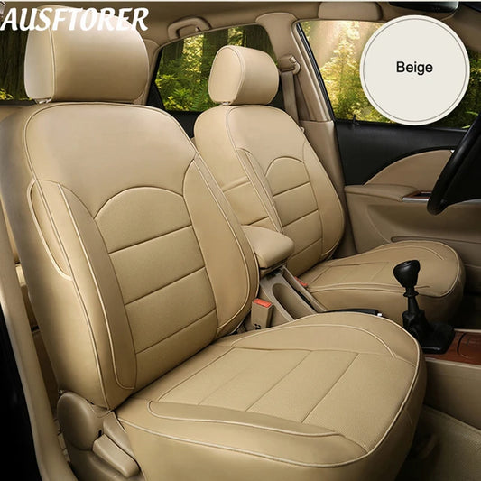 Auto Leather Type Seat Cover M/B Oem Design  Custom Fitting Toyota Corolla 2012 Beige Colour   12 Pcs/Set