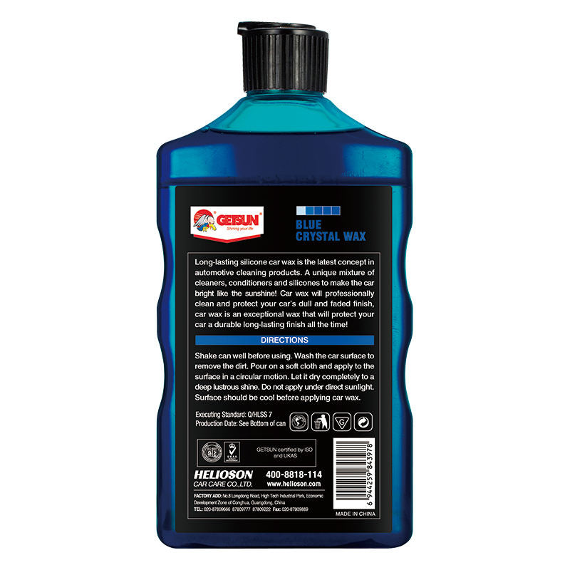 Car Body Polish Getsun Cream Based Plastic Can Pack 250Ml Crystal Wax Blue Color G-1320B (China)