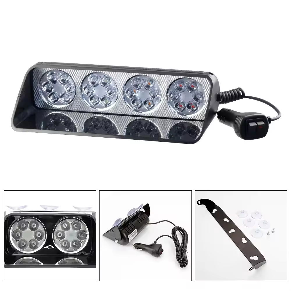Car Interior Led Multi Function Strobe Light Led Type Large Size Without Remote 01 Pc/Set Plastic Housing Colour Box Pack Red/Blue (China) S-24