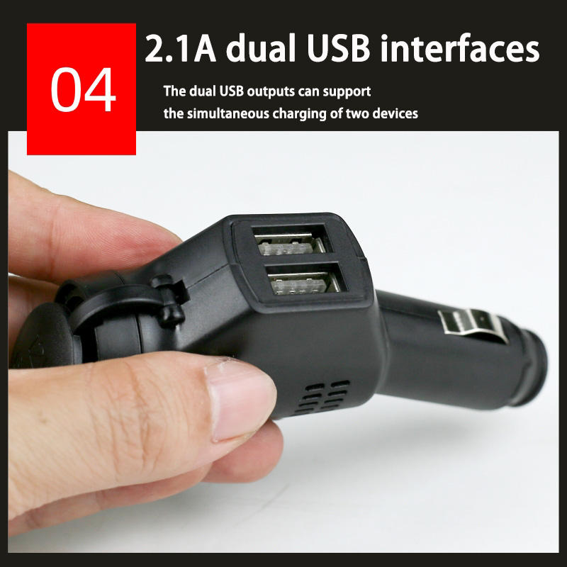 Mobile Charger Kit Aaa Car Use / Dc Type 5V 60W Android Regular Port 1.5 Meters W/Cigarette Lighter Socket 01 Pc/Pack Black Colour Box Pack (China)