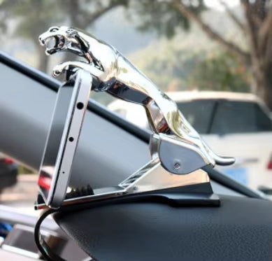 Car Mobile Holder Dashboard Fitting Leopard Design Large Size Silver Colour Box Pack (China)