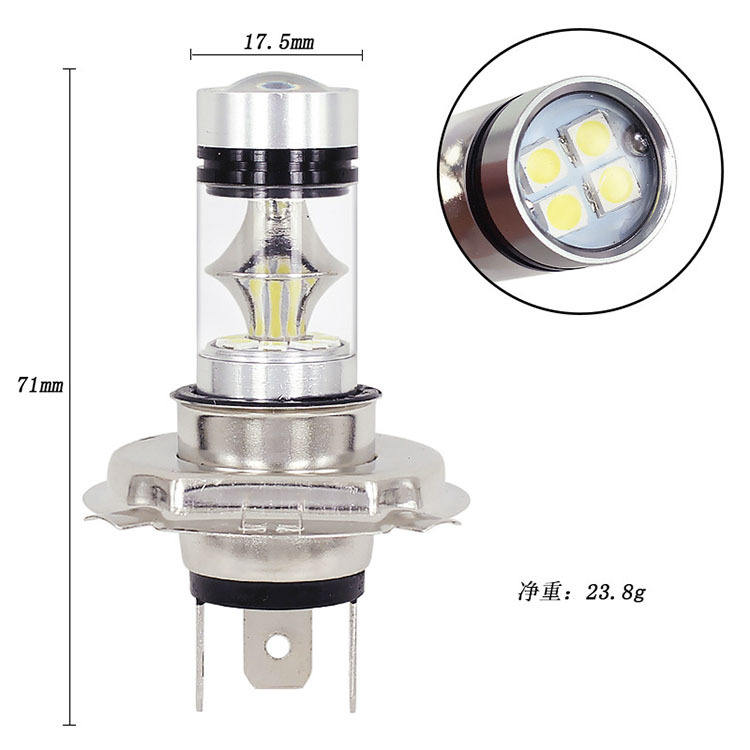 Car Led Head Light Bulbs Cob H4 Ultra White Colour Box Pack (China) T9 100W