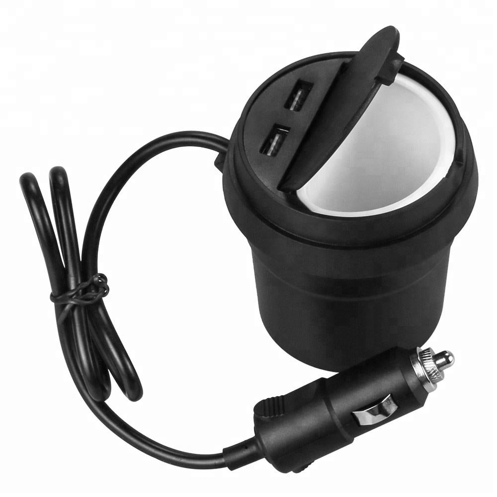 Car Dc Cigarette Lighter Socket Splitter 4 X Dc + 1 X Usb Sockets Plastic Housing Without Led 2A 12V Black Housing Colour Box Pack (China)