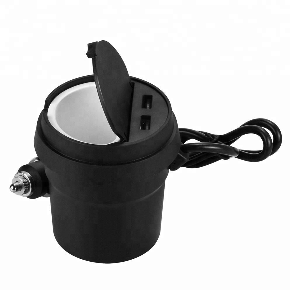 Car Dc Cigarette Lighter Socket Splitter 4 X Dc + 1 X Usb Sockets Plastic Housing Without Led 2A 12V Black Housing Colour Box Pack (China)
