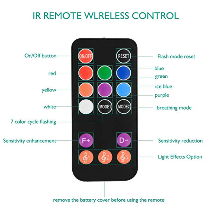 Car Interior Led Atmosphere Light (Strip) Led Type Round Shape With Remote 01 Pc/Set Plastic Housing Colour Box Pack Rgb (China)