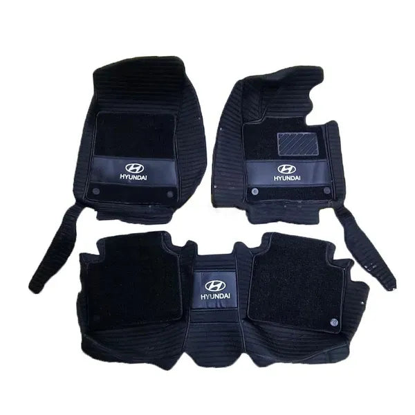 Car Floor Mat 11D Hyundai Sonata 2021 Coffee Pvc Beige/Brown Grass 03 Pcs / Set Premium Quality (China)