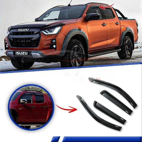 Air Press 3M Type Original Design Without Chrome Border Tape Type Fitting Isuzu D-Max 4X4 2016-2021 Bulk Pack 04 Pcs/Pack Black (Taiwan)