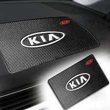 Car Dashboard Non-Slip Mat Silicone Material  Kia Logo Rectangle Design Large Size Black (China)