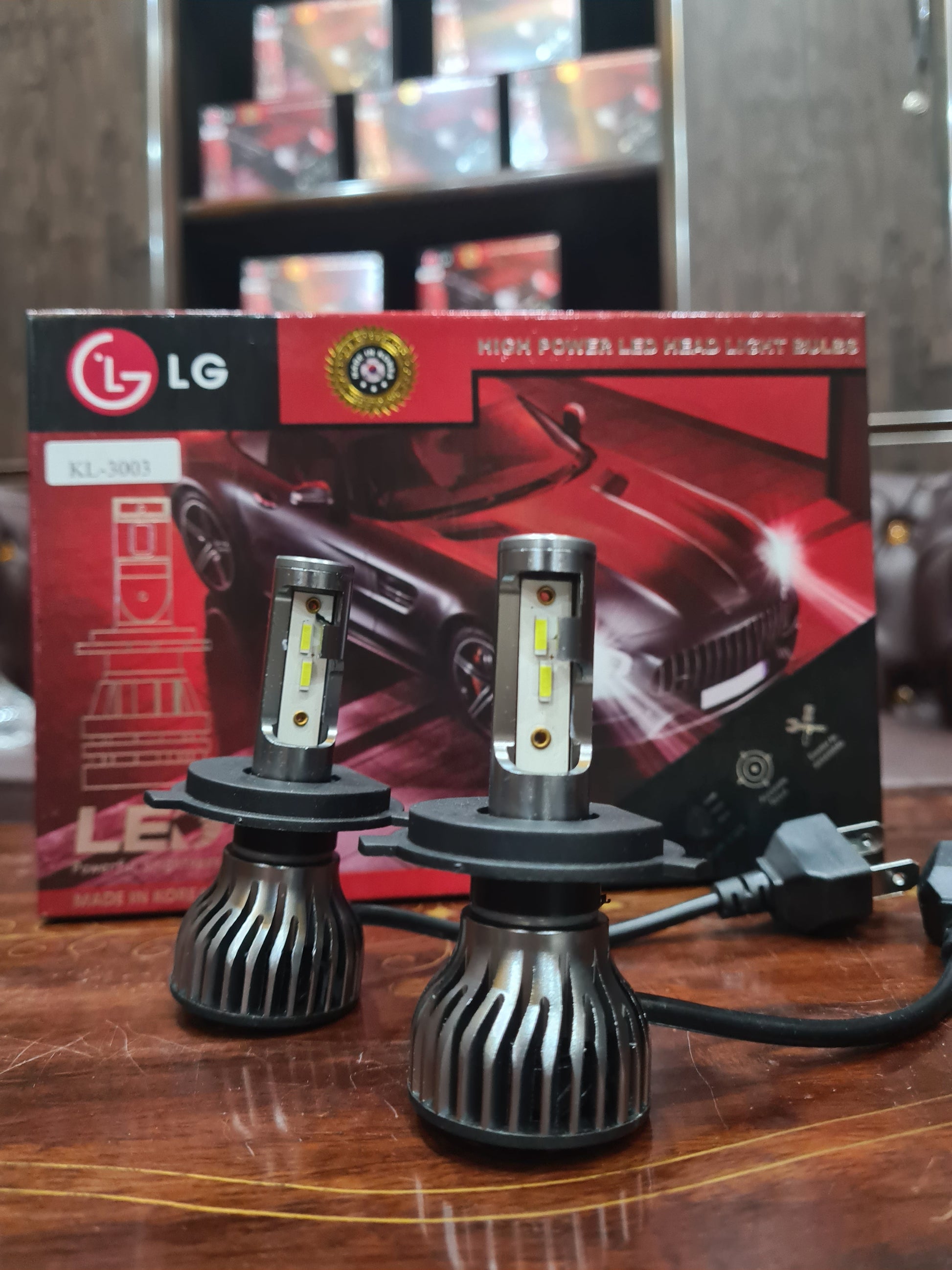 Car Led Head Light Bulbs Lg Cob H4 Ultra White Colour Box Pack (China) Kl-3003 100W