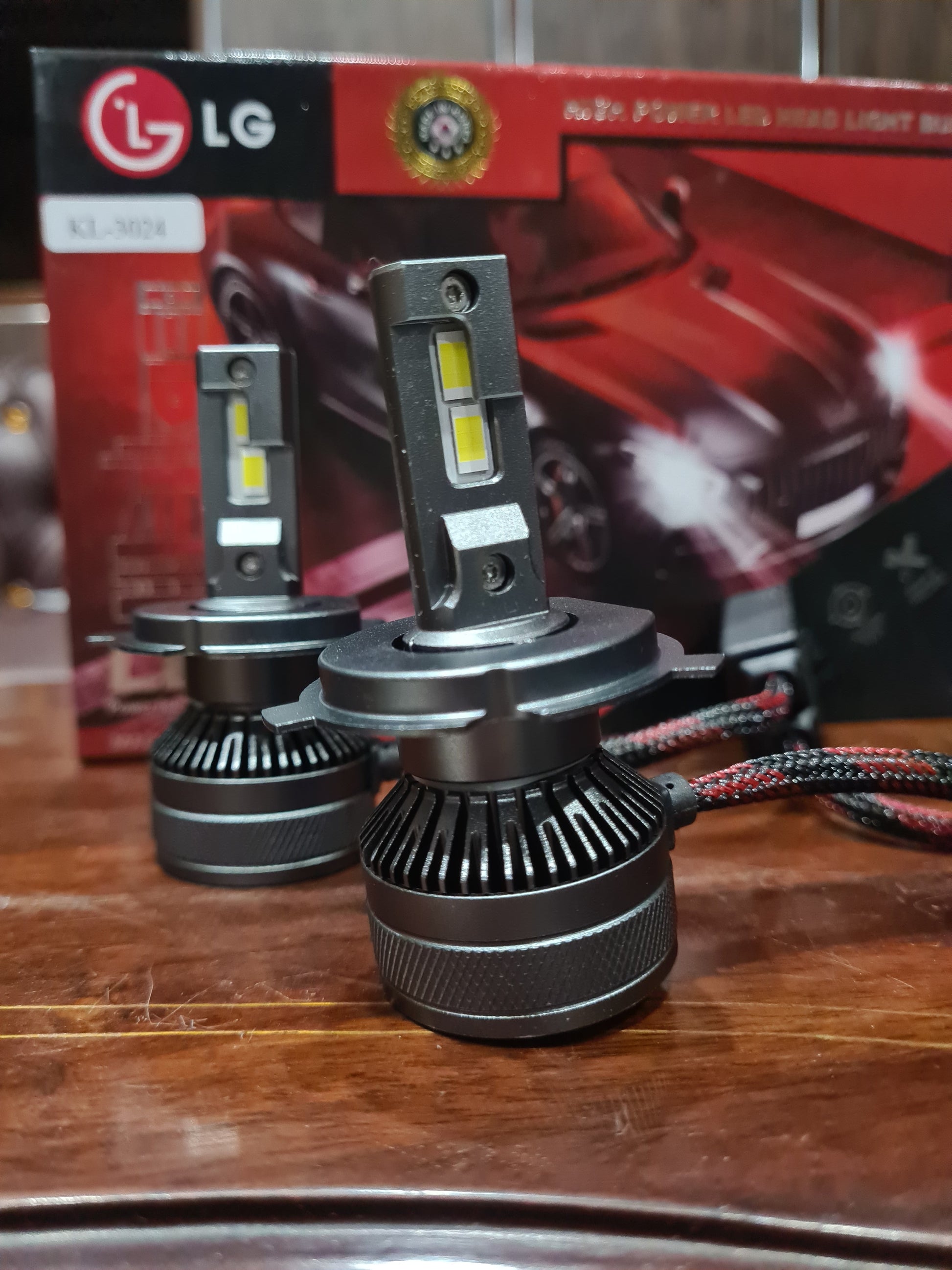 Car Led Head Light Bulbs Lg Cob H4 Ultra White Colour Box Pack (China) Kl-3024 450W