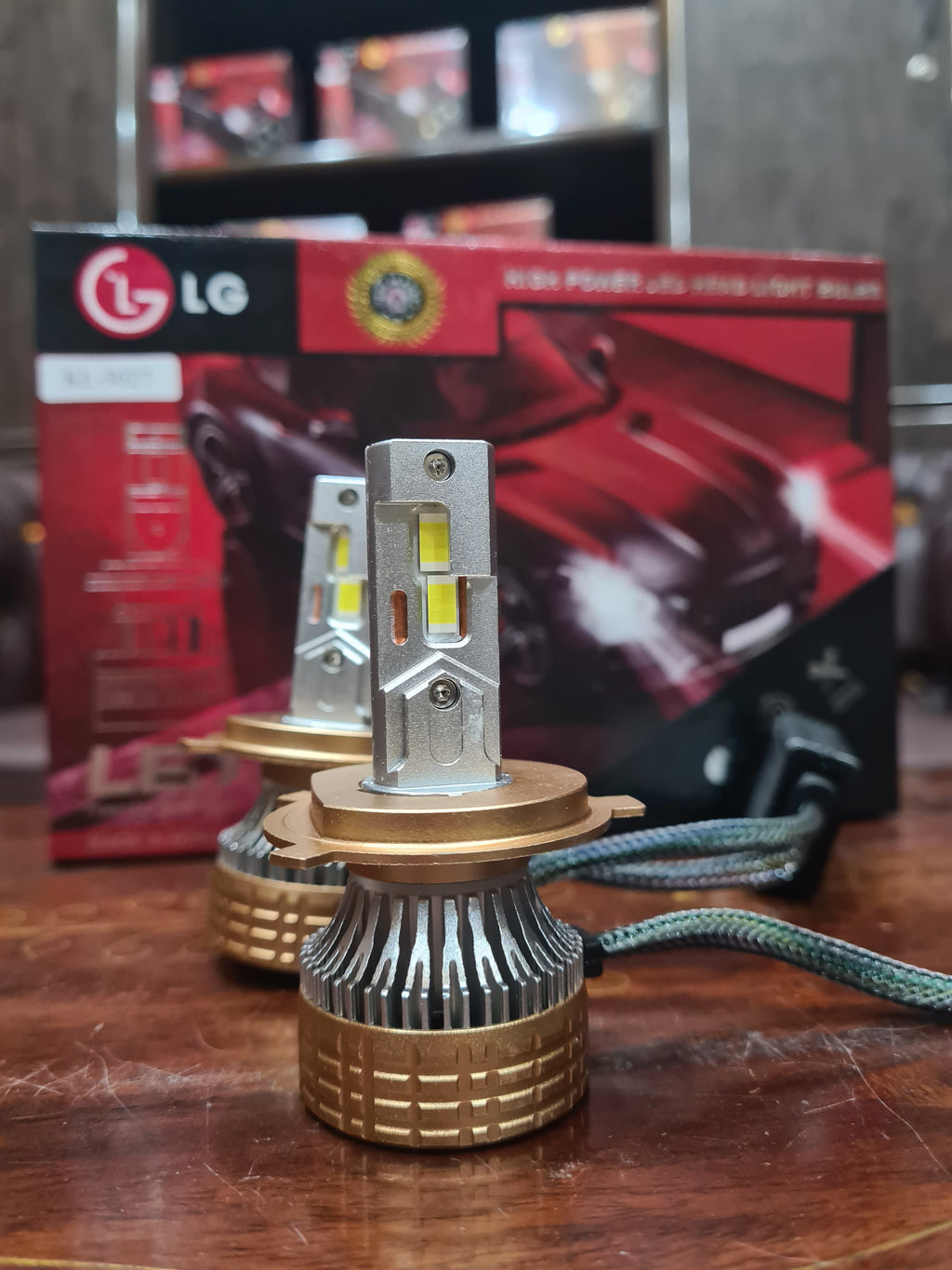 Car Led Head Light Bulbs Lg Cob H4 Ultra White Colour Box Pack (China) Kl-3027 400W