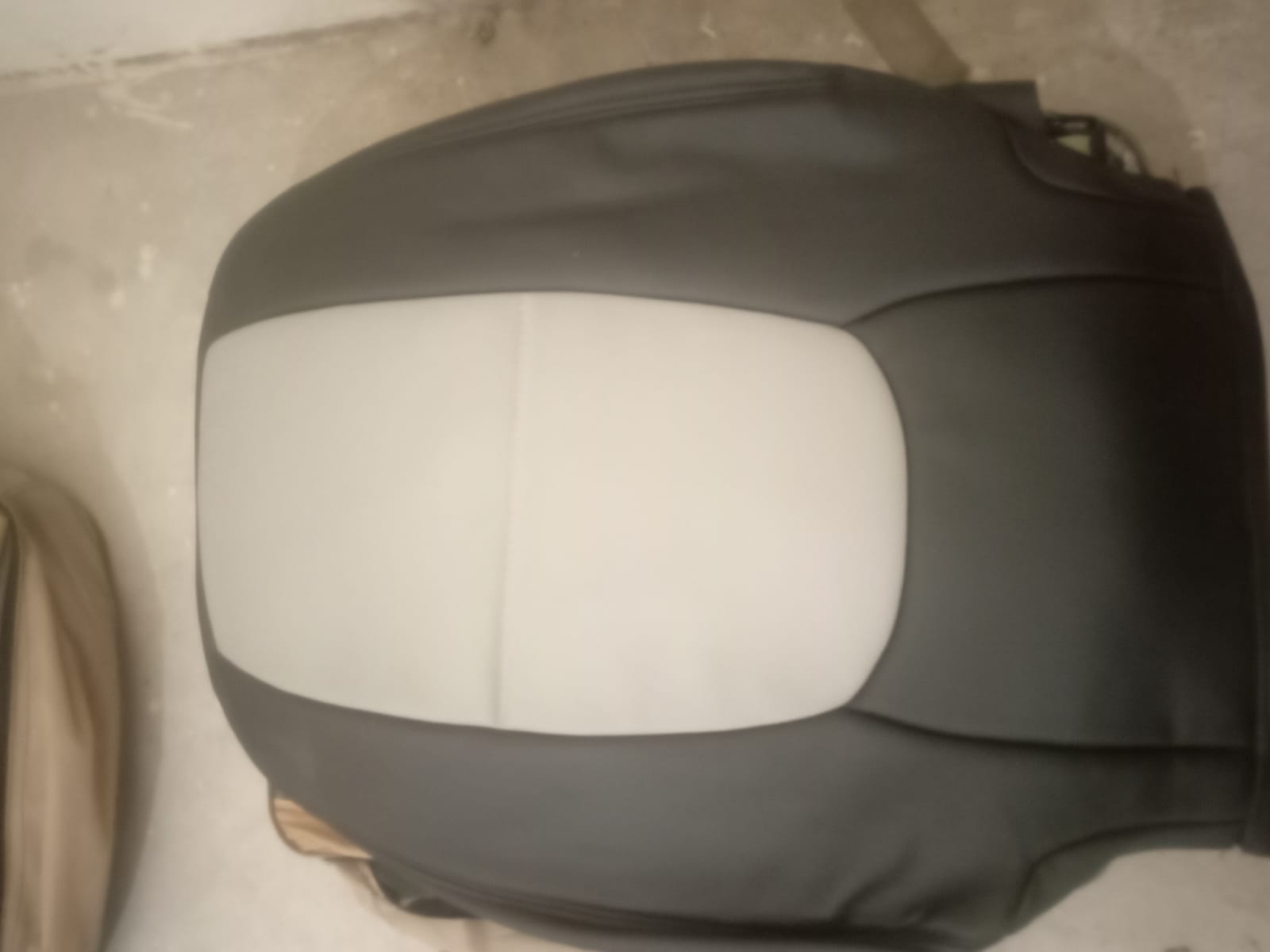 Auto Leather Type Seat Cover M/C Oem Design Custom Fitting Kia Picanto 2020 Black/Light Grey Black Stitch 11 Pcs/Set