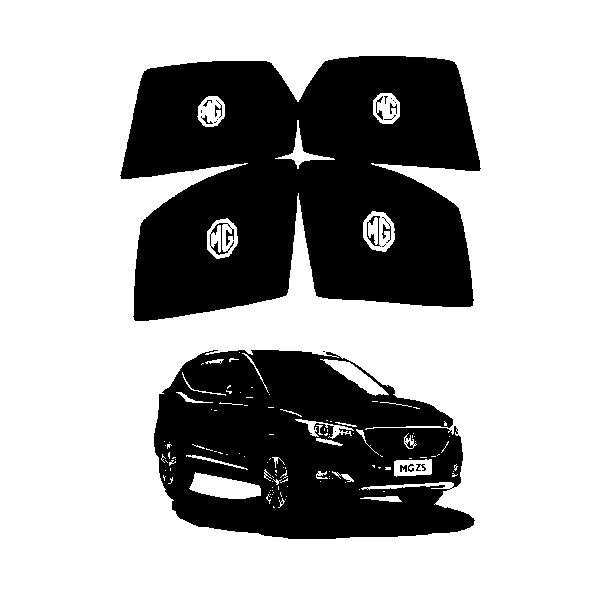 Car Curtain  Side Fix Mg Hs 2021 With Logo  Black