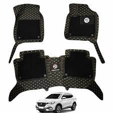 Car Floor Mat 10D Mg Hs 2021 Black Pvc  Black Stitch  Black/Grey Grass 03 Pcs / Set Premium Quality (China)