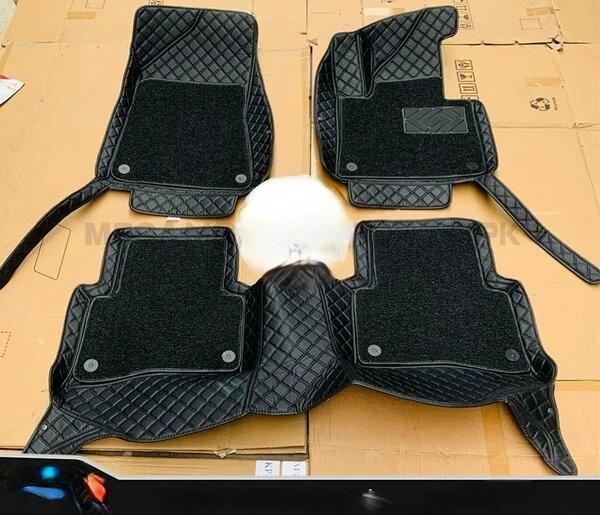 Car Floor Mat 10D Mg Hs 2021 Black Pvc Black Stitch Black/Grey Grass 03 Pcs / Set Premium Quality (China)