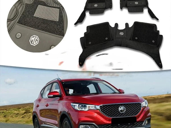 Car Floor Mat 10D Mg Zs 2021 Black Pvc Black Stitch Black/Grey Grass 03 Pcs / Set Premium Quality (China)