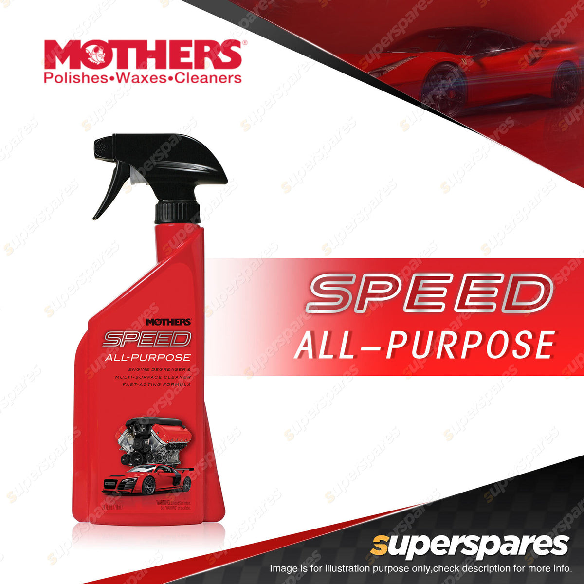 Engine Degreaser / Cleaner Mothers Plastic Bottle Pack 650Ml 18924 (Usa)