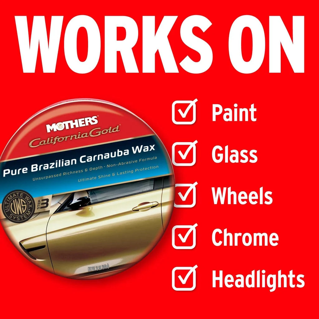 Car Body Polish Mothers Hard Wax Tin Can Pack 340G Pure Brazilian Carnauba Wax 05550 (Usa)
