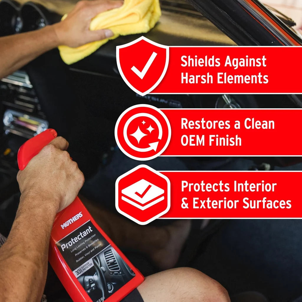 Car Dashboard Polish Mothers Plastic Bottle Pack 473Ml Protectand Rubber/Vinyl/Plastic 5316 (Usa)