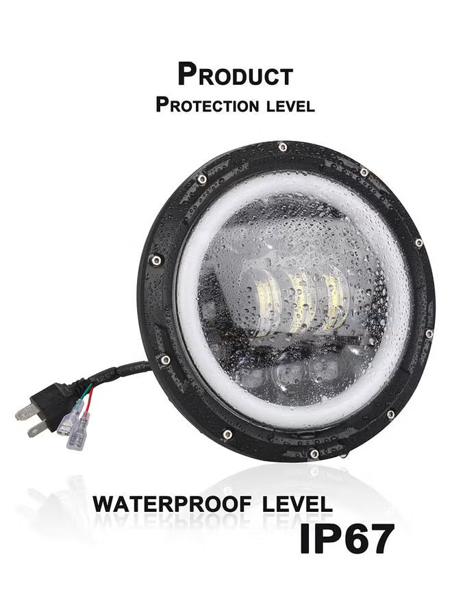 Car Exterior Led Work Lamps Metal Housing Ultra White 6" Round Shape 16 Led 01 Pc/Set Colour Box Pack 01 Pc/Pack (China)