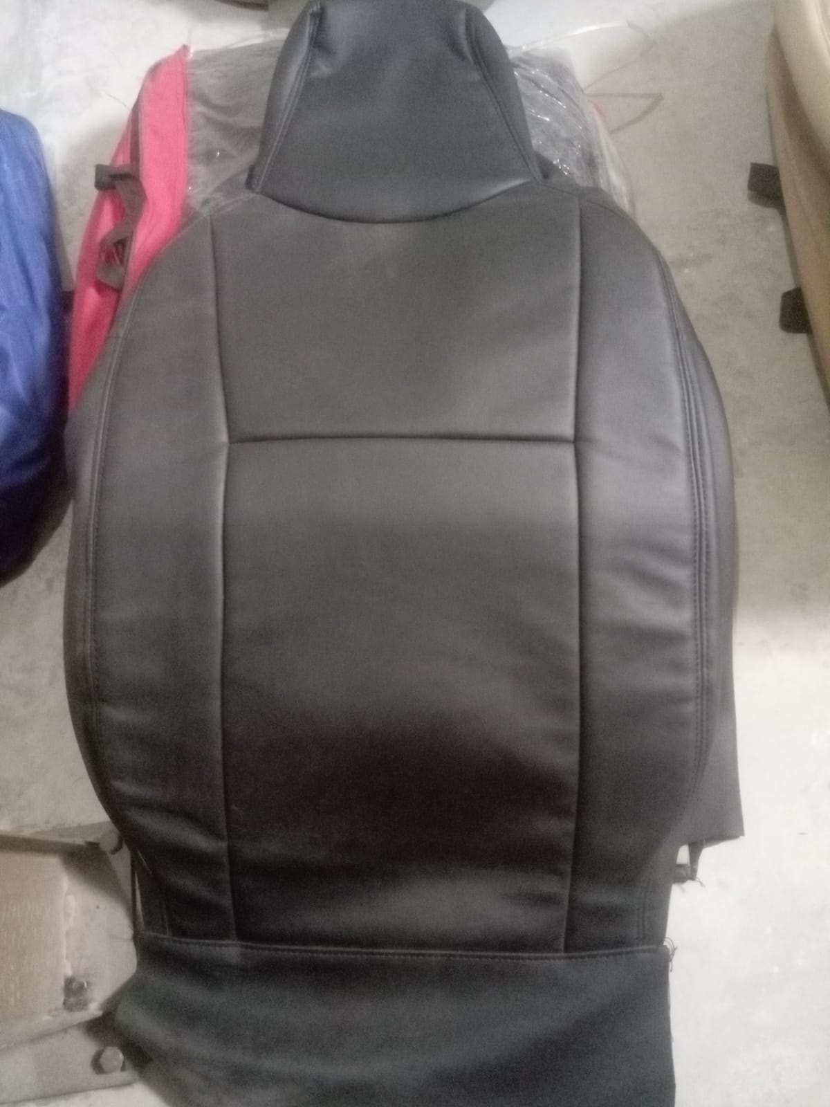 Auto Leather Type Seat Cover M/C Oem Design Custom Fitting Suzuki Alto 2020 Black Colour Black Stitch 06 Pcs/Set