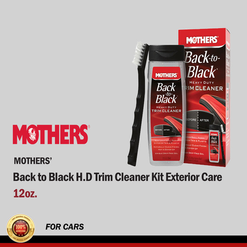 Plastic Restorer Mothers Colour Box Pack 355Ml Back To Black Heavy Duty Trim Cleaner Kit With Trim Brush 6141 (Usa)