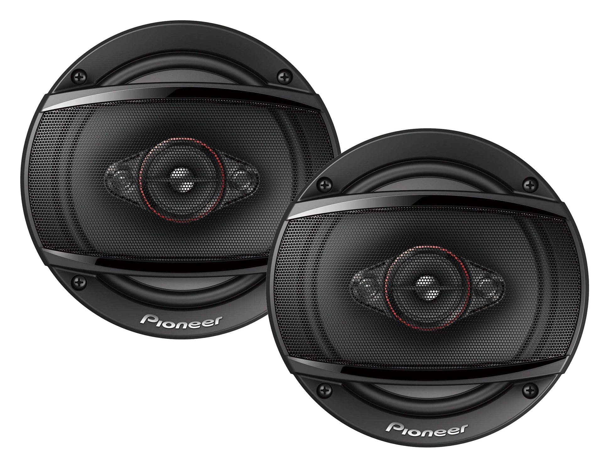 Car Speakers Pioneer 6" Round Shape 2-Way Coaxial 200W Chc Universal Fitting 02 Pcs/Set Black Ts-1610