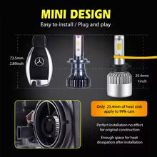 Car Led Head Light Bulbs Lg Cob H4 Ultra White Colour Box Pack (China) Kl-3003 100W
