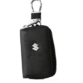 Car Key Chain Pouch/Zipper Type Suzuki Logo Square Shape Black/Carbon Poly Bag Pack  (China)
