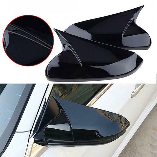Chrome Door Mirror Covers (Full) Plastic Tape Type Fitting Honda Civic 2018 Black 02 Pcs/Set (China)