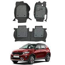 Car Floor Mat 10D Kia Sorento 2021 Black Pvc  Black Stitch  Black Grass 04 Pcs/Set Premium Quality (China)