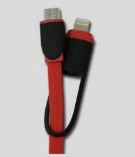 Mobile Charger Kit Car Use / Dc Type 12V Iphone + Android (02 In 1) 1.2 Meters Premium Quality 01 Pc/Pack Black/Red Blister Pack Pn-44 (China)