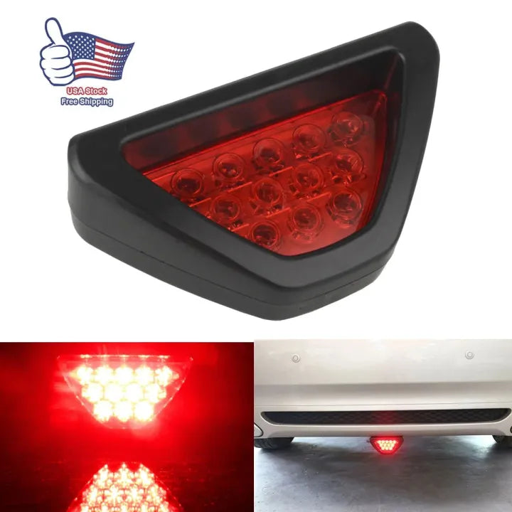 Car Third Brake Lamp Universal Fitting Under Rear Diffuser Fitting Triangle Shape Plastic Housing Black Housing Parking + Flashing Function 12 Led Red Led Blister Pack Tr-3063 (China)