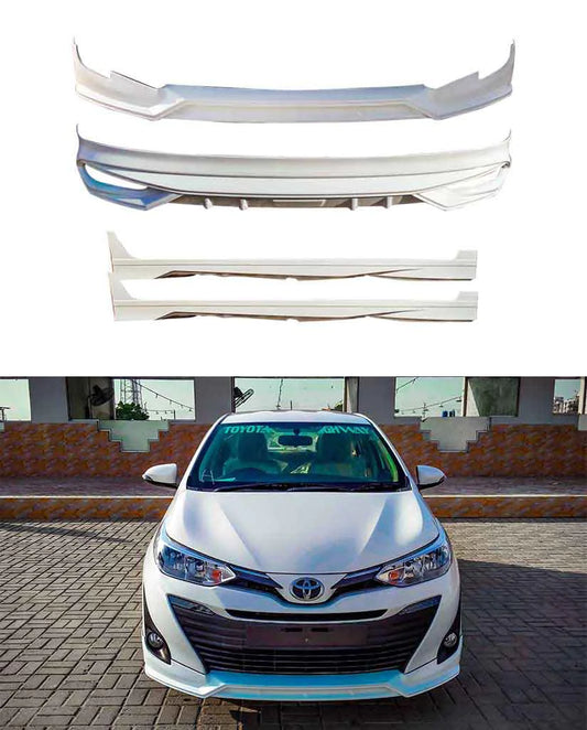 Body Kit/Lip Front + Side + Back Sides Toyota Yaris 2020  Trd Design Plastic Material Without Light  04 Pcs/Set Not Painted (China)