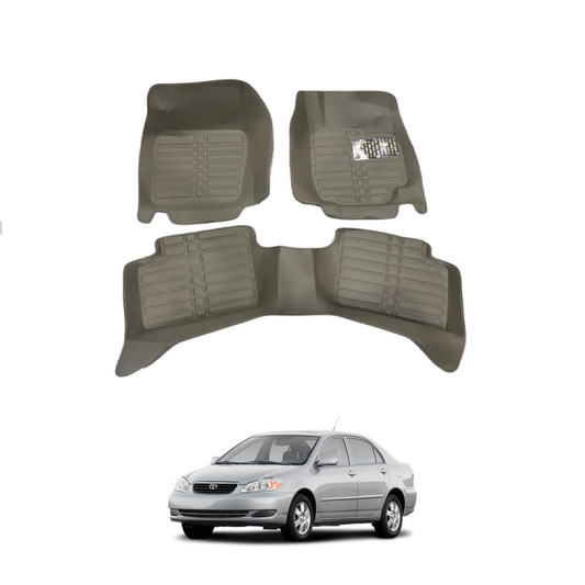 Car Floor Mat 5D Toyota Corolla 2006 Y-Grey Pvc 03 Pcs / Set Premium Quality (China)