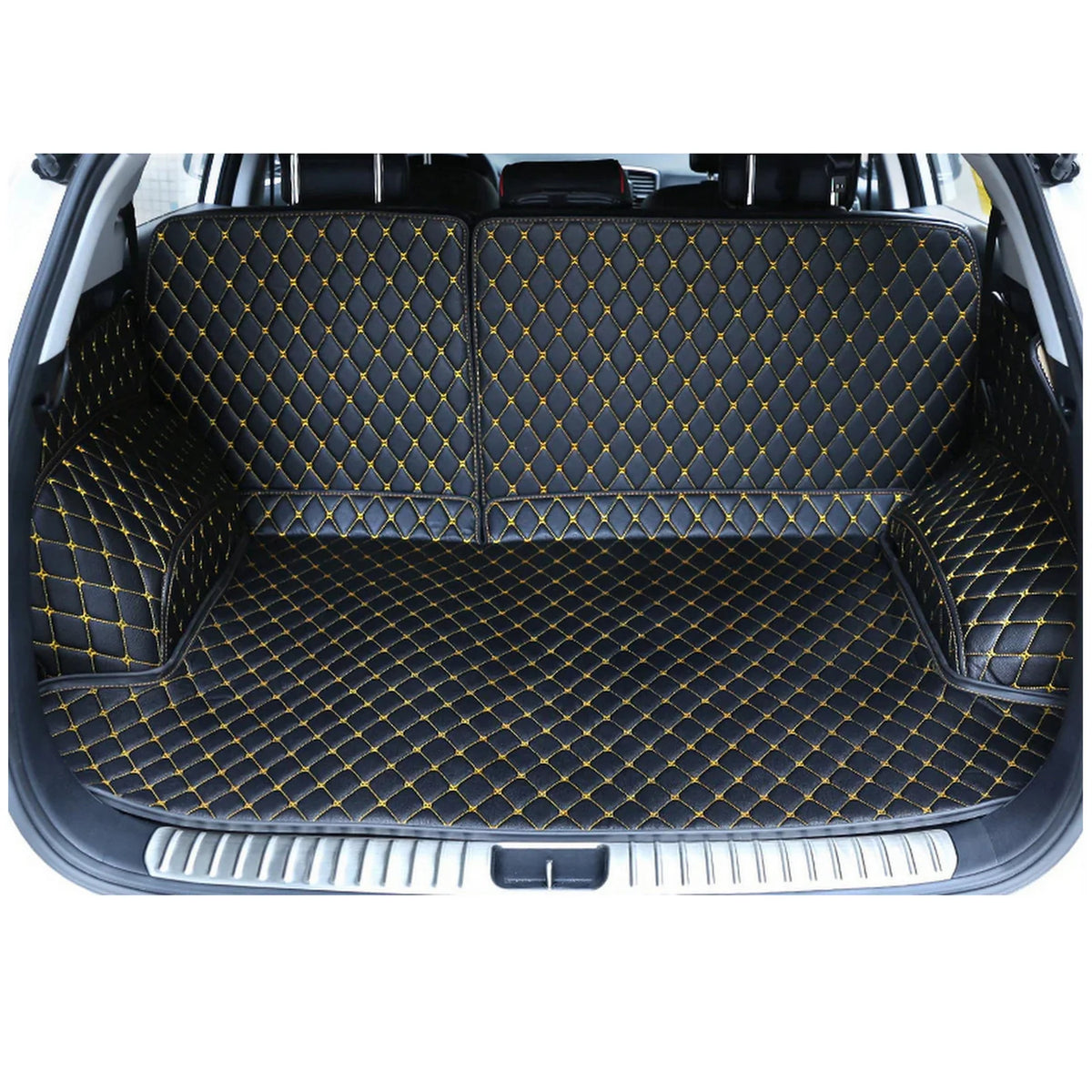 Trunk Inner Car Trunk Inner Liner 7D Design Kia Sportage 2020 Black Beige Stitch ...