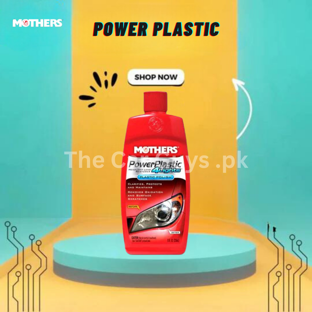 Windshield & Head Lamp Lens Cleaner / Restorer Mothers Plastic Bottle Pack 236Ml Power Plastic4Lights Plastic Polish 08808 (Usa)