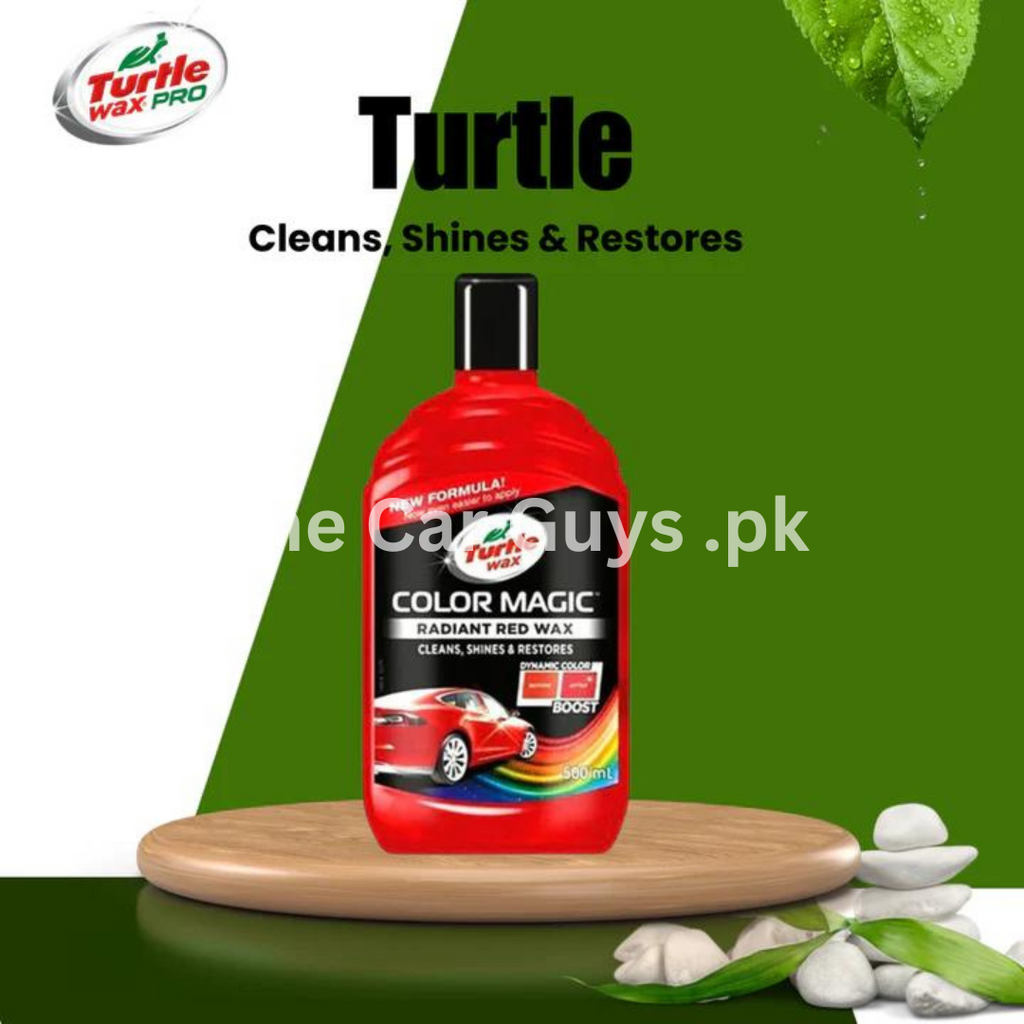 Car Body Polish Turtle Wax Cream Based Plastic Bottle Pack 500Ml Color Magic Radiant Red Wax 52711 (Usa)