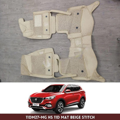 Car Floor Mat 11D Hyundai Tucson 2021 Beige Pvc Beige Stitch Beige/Brown Grass 03 Pcs / Set Premium Quality (China)