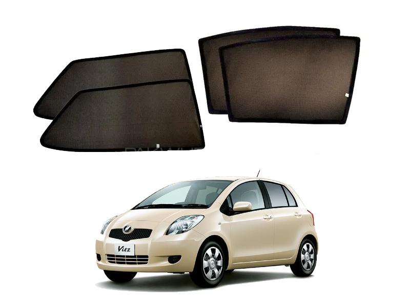 Car Curtain Side Fix Toyota Vitz 2009 With Logo Black
